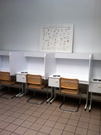 Tasting room - everything needs to be white. 