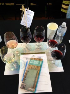 At Niner Wine Estates - flight tasting from 6 wineries